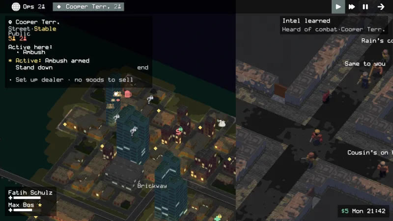 An ambush armed on a city street at night.
