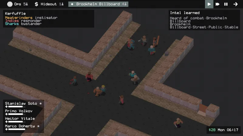 A multi-faction brawl breaks out at Brookhelm Billboard.